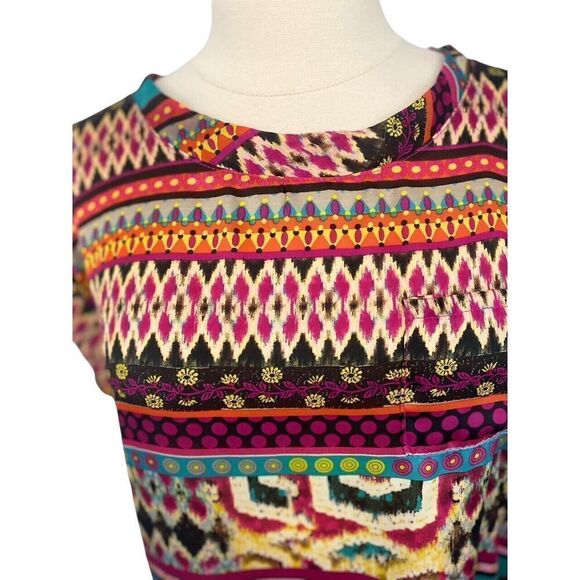 Hale Bob Anthropologie Blouse Sleeveless Top Multicolor Boho Size S Asymmetric - Picture 2 of 9